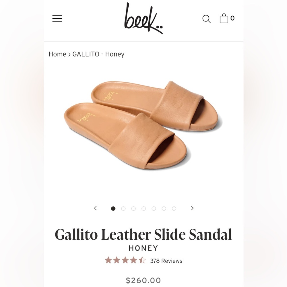 beek gallito leather slide sandals